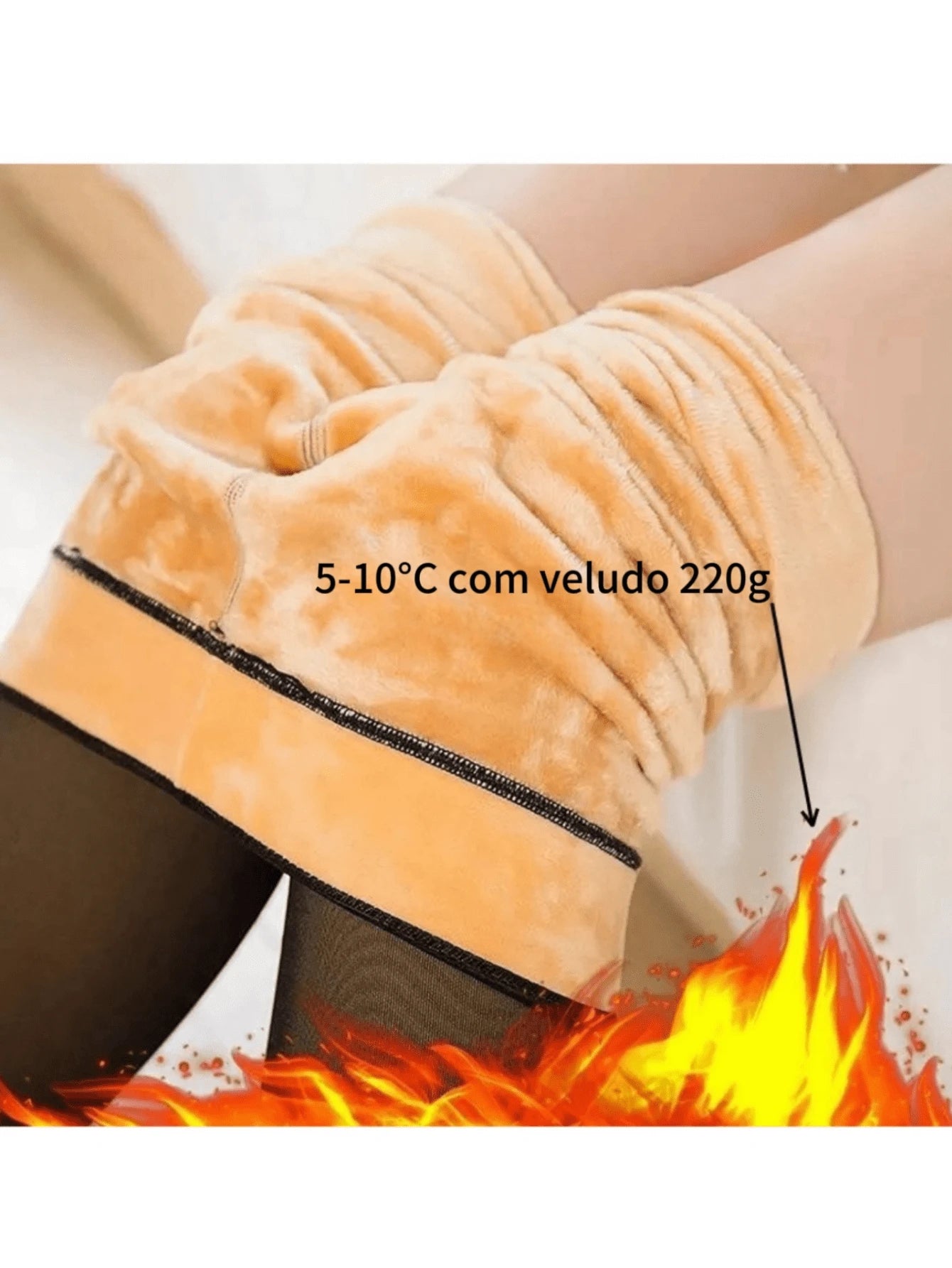 Vendedor IndicadoMeia-Calça Térmica Forrada Peluciada Translúcida de Lã Feminina Super Elástica Slim 220g