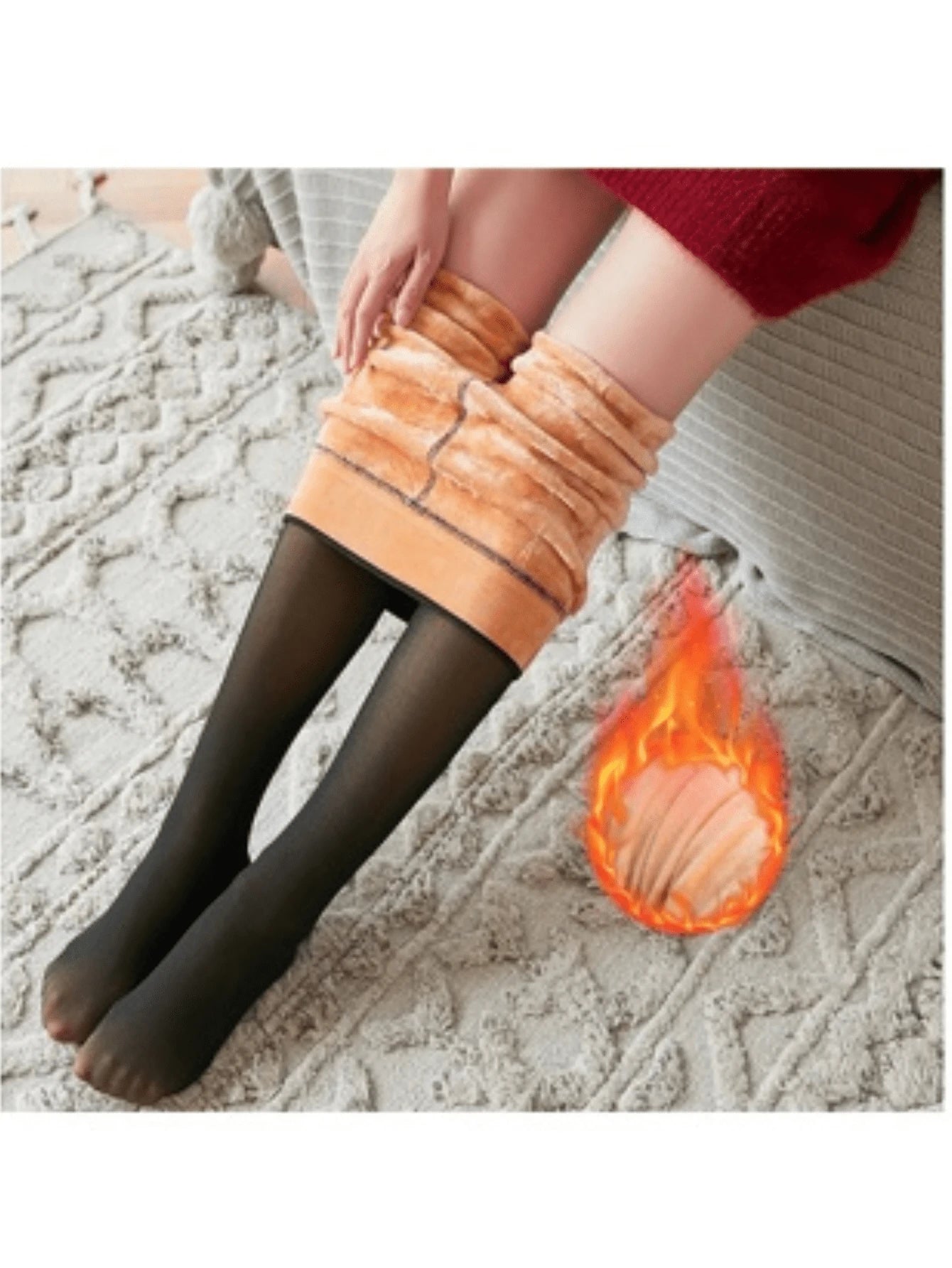 Vendedor IndicadoMeia-Calça Térmica Forrada Peluciada Translúcida de Lã Feminina Super Elástica Slim 220g