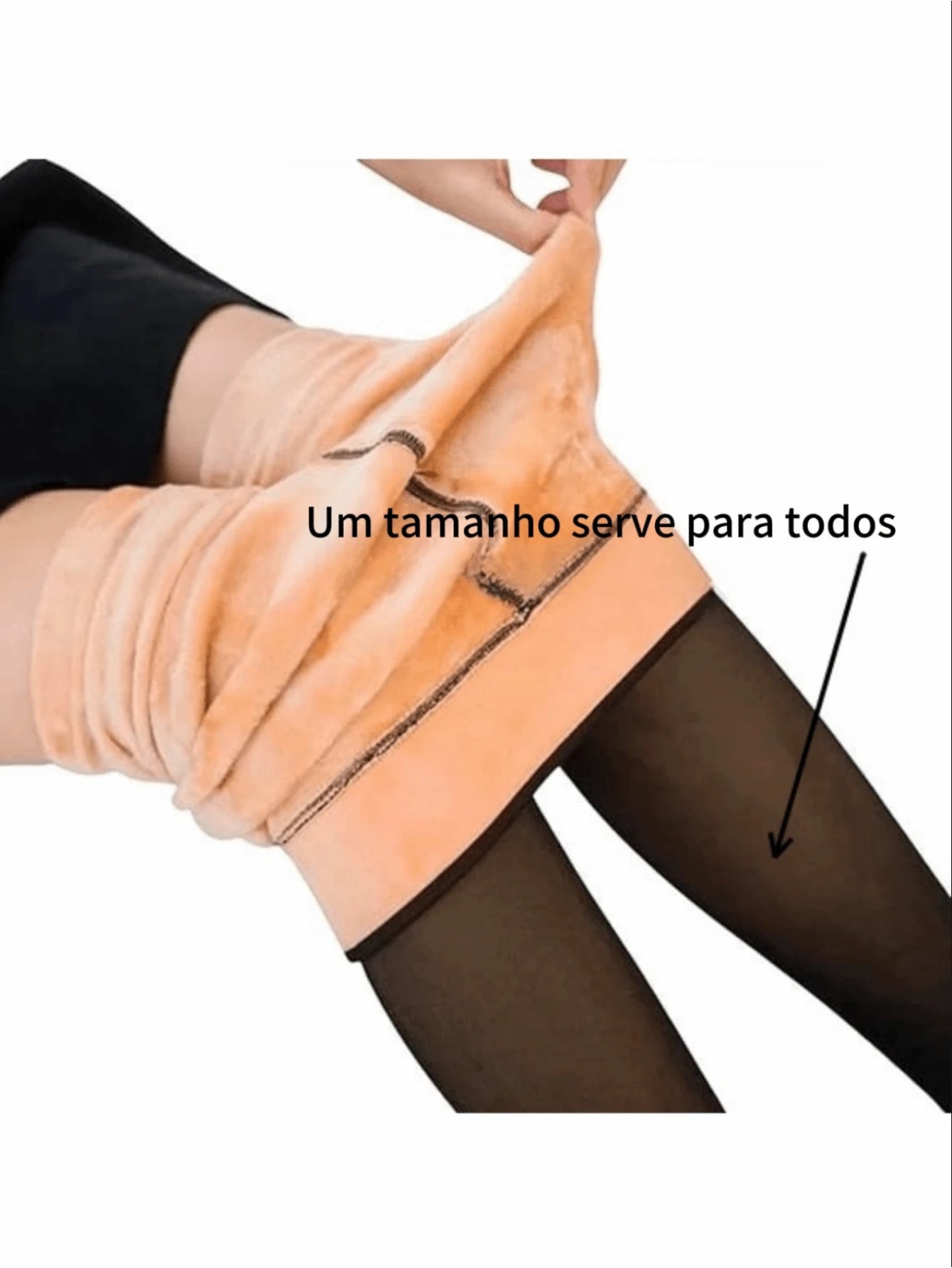 Vendedor IndicadoMeia-Calça Térmica Forrada Peluciada Translúcida de Lã Feminina Super Elástica Slim 220g
